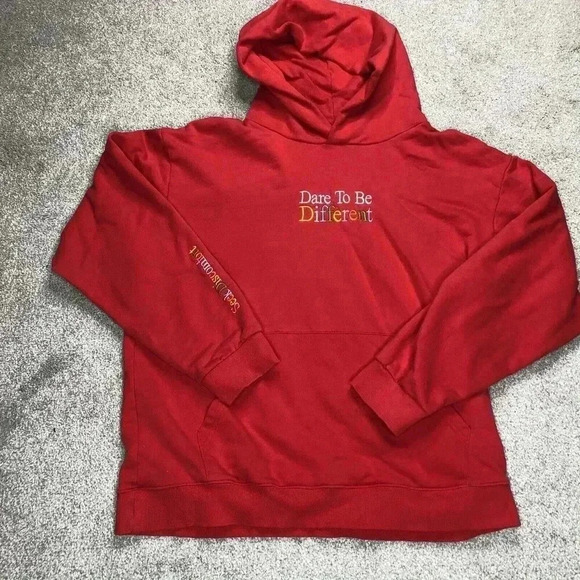 Seek Discomfort Hoodie Sz 2XL Red Color Sweatshirt Embroidered Organic - Picture 1 of 11